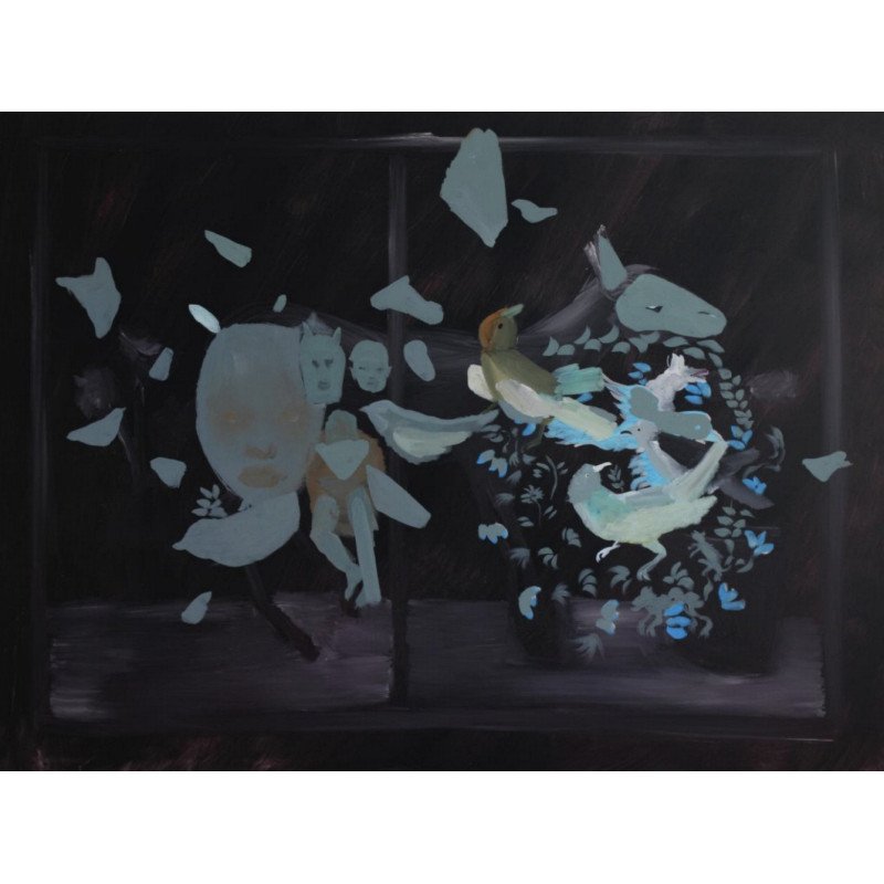 商店橱窗里有一只小鹿