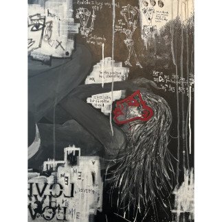 Junges Mädchen mit Maske – Matthieu Palazzolo